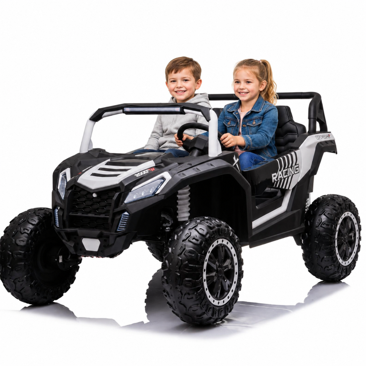 24V Ultra Treck XXL 4x4 2-Seater Ride-On UTV Buggy W/ Rubber Wheels, Music Player & RC