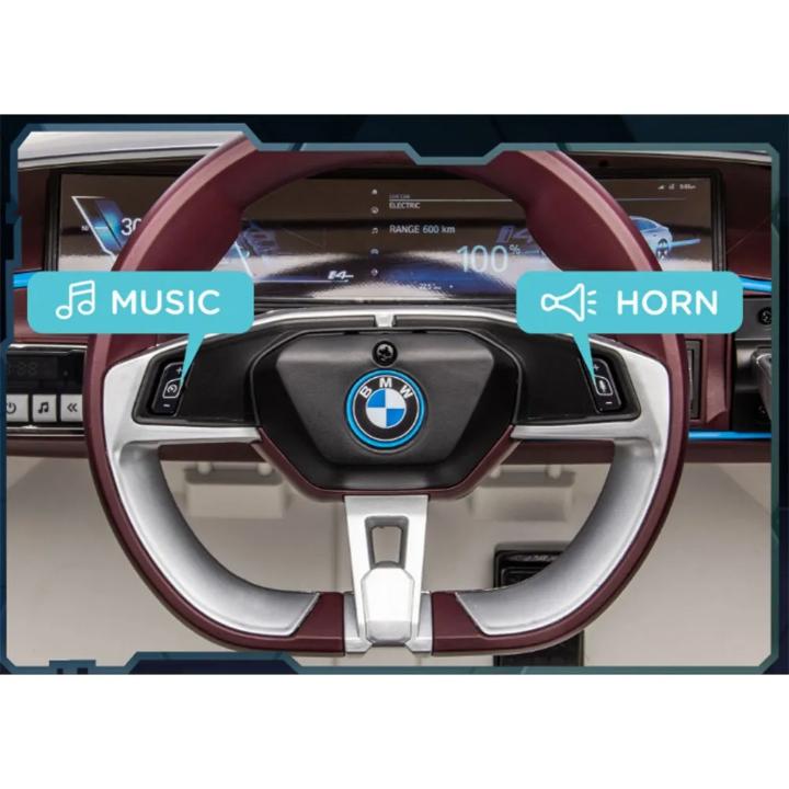 12V BMW I4 4x4 1-Seater Ride-On Car W/ Rubber Wheels, Music Player & RC