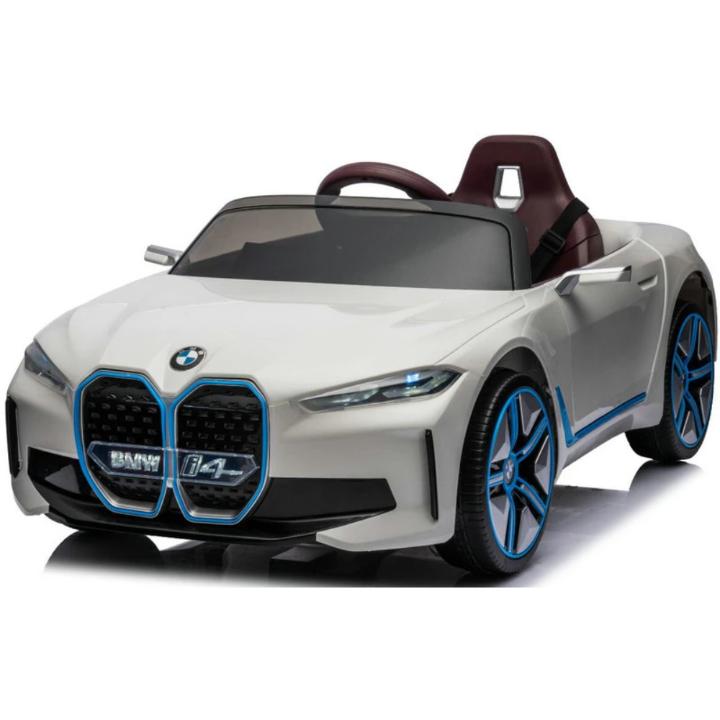 12V BMW I4 4x4 1-Seater Ride-On Car W/ Rubber Wheels, Music Player & RC