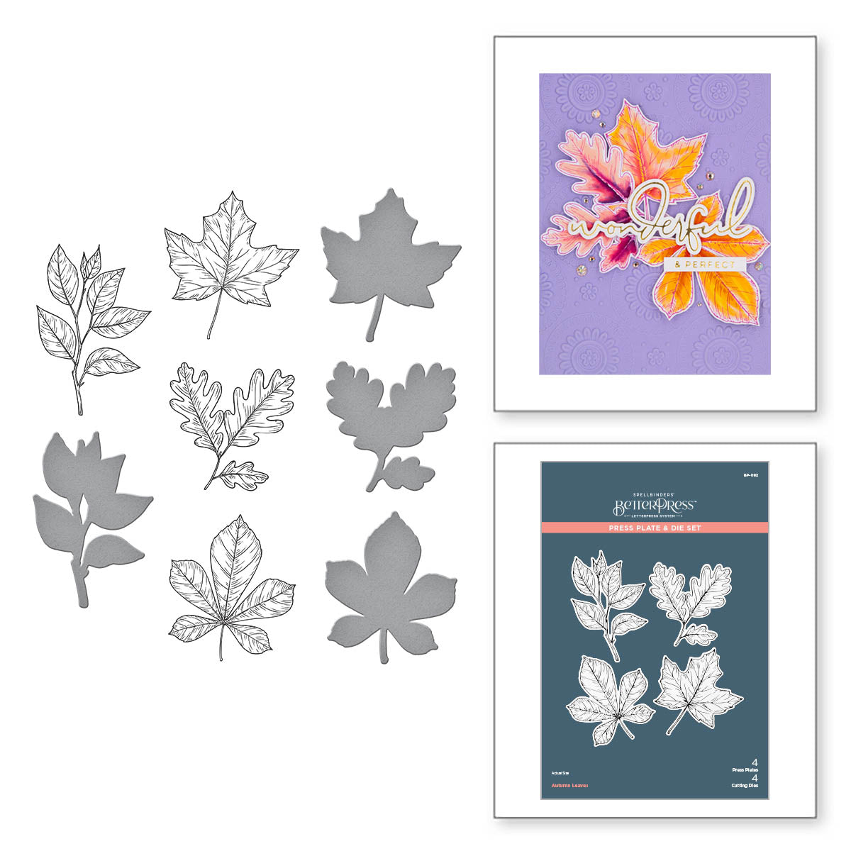 Autumn Leaves Press Plate & Die Set from the BetterPress Autumn Collection