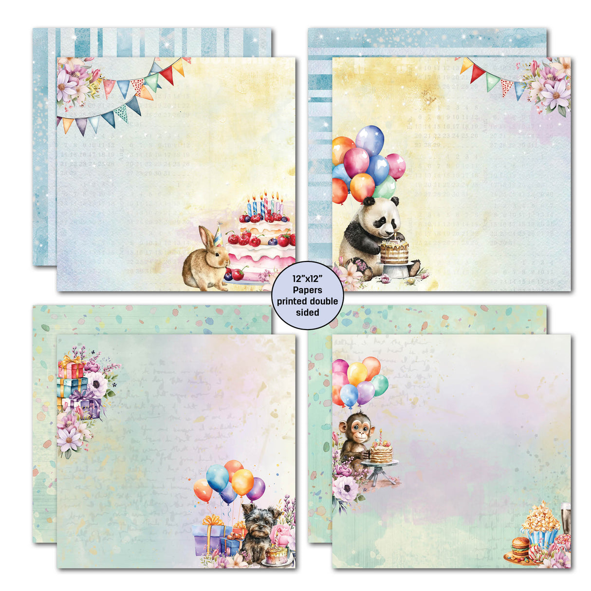 3Quarter Designs Birthday Wishes 12x12 Design Paper & Diecuts Set