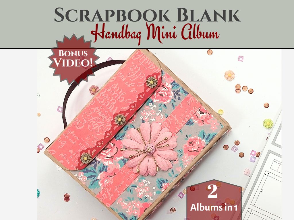 CrafTreat Scrapbook Blanks - Accordion Inserts Handbag - Black & Kraft Color
