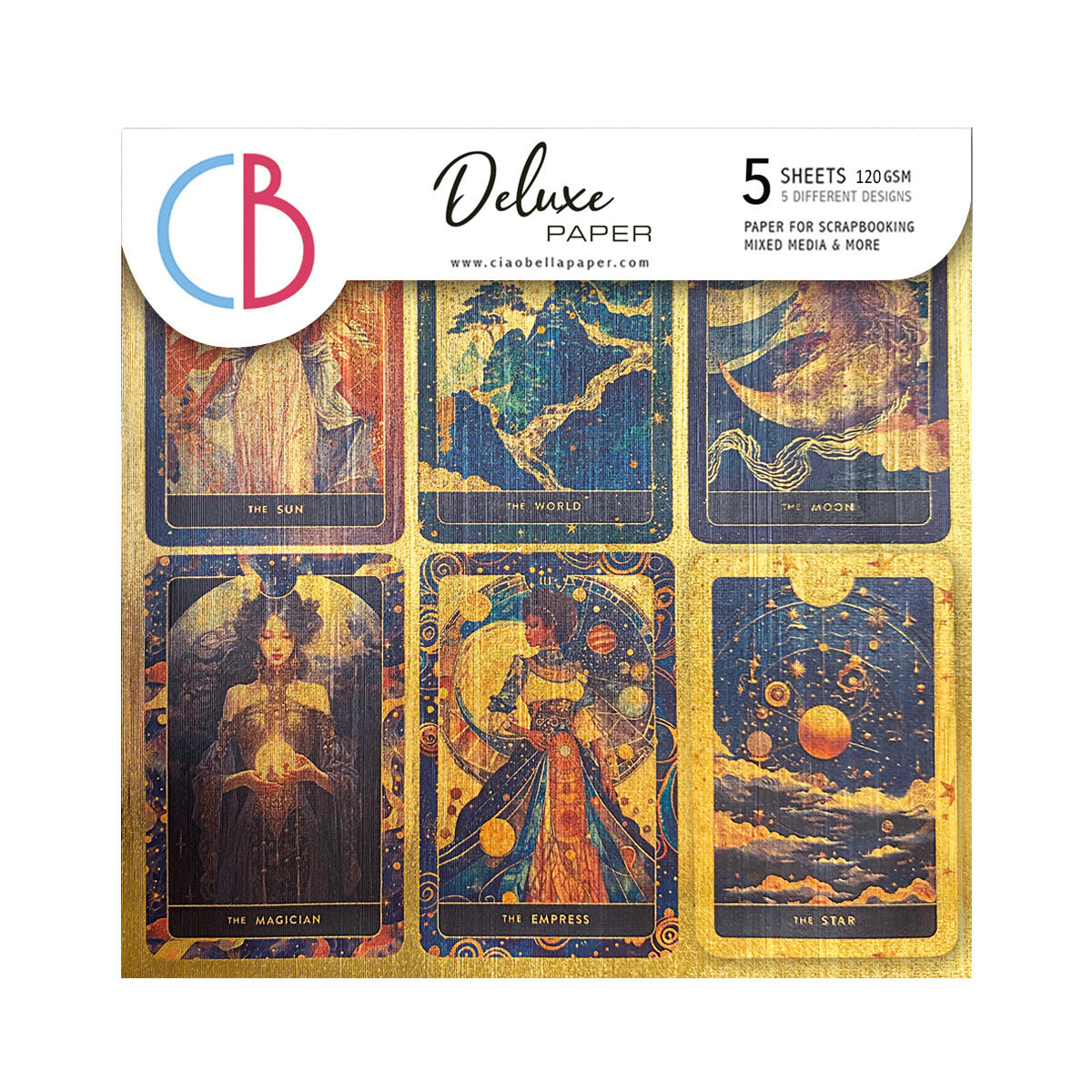 Deluxe Celestial Paper Gold 6"x6" 5/Pkg