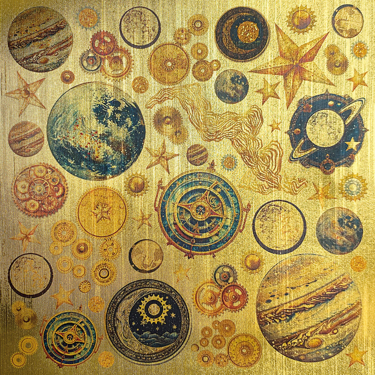 Deluxe Celestial Paper Gold 6"x6" 5/Pkg