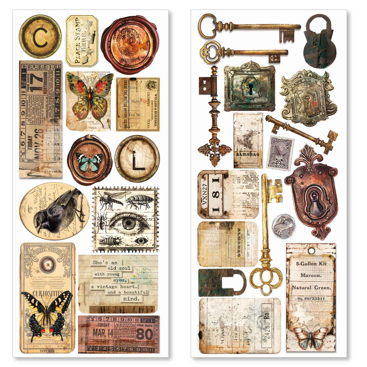 Cabinet Of Curiosities Transparent Adhesive Sheets 5/Pkg