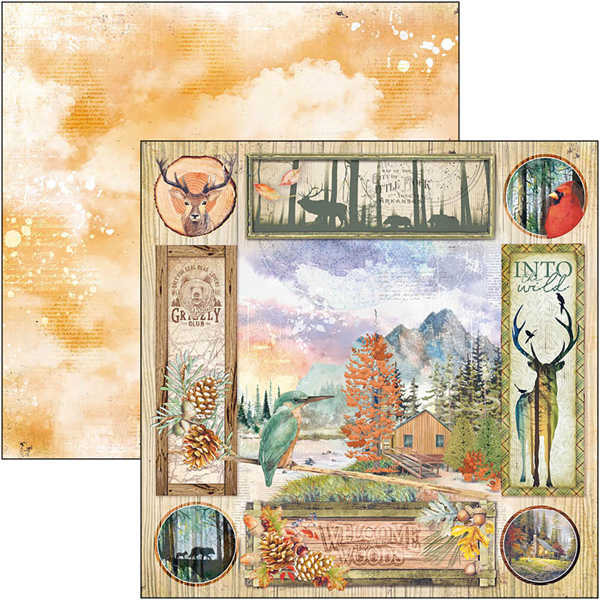 Ciao Bella Into The Wild Paper Pad 12"x12" 12/Pkg