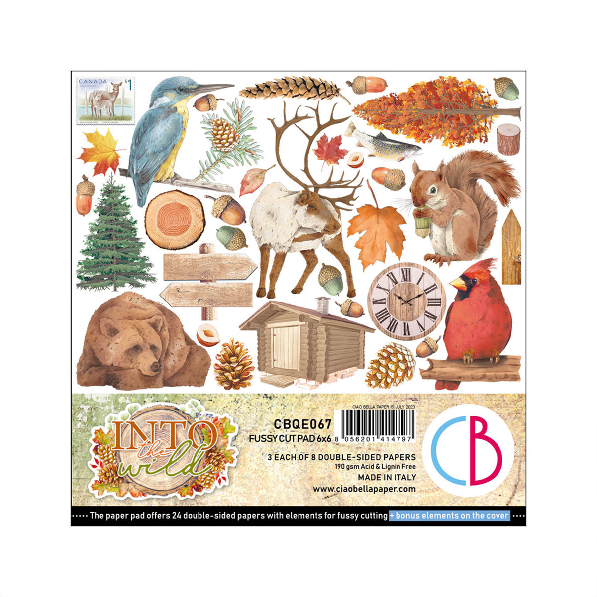 Ciao Bella Into The Wild Fussy Cut Pad 6"x6" 24/Pkg