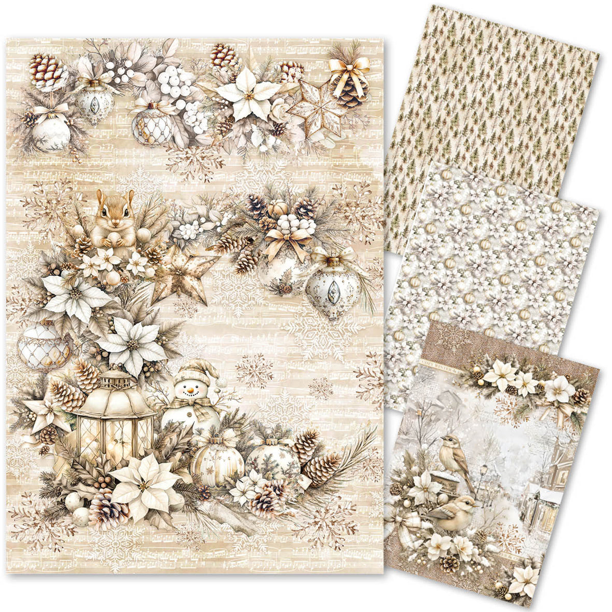 Rice Paper A4 MIXED 4/Pkg Winter Season