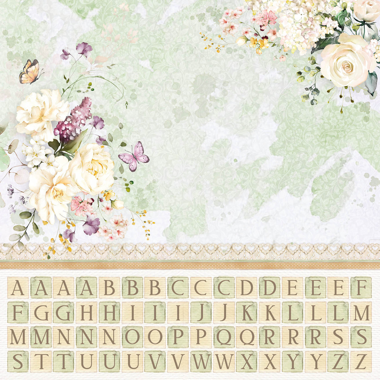 Ciao Bella Blooming Patterns Pad 12"x12" 8/Pkg