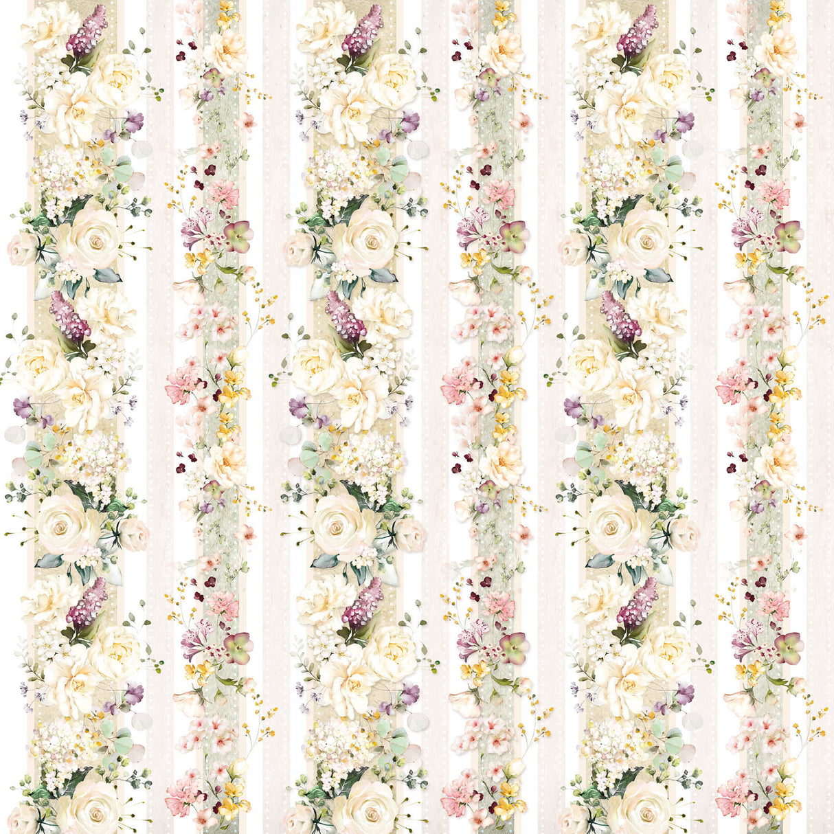 Ciao Bella Blooming Patterns Pad 12"x12" 8/Pkg