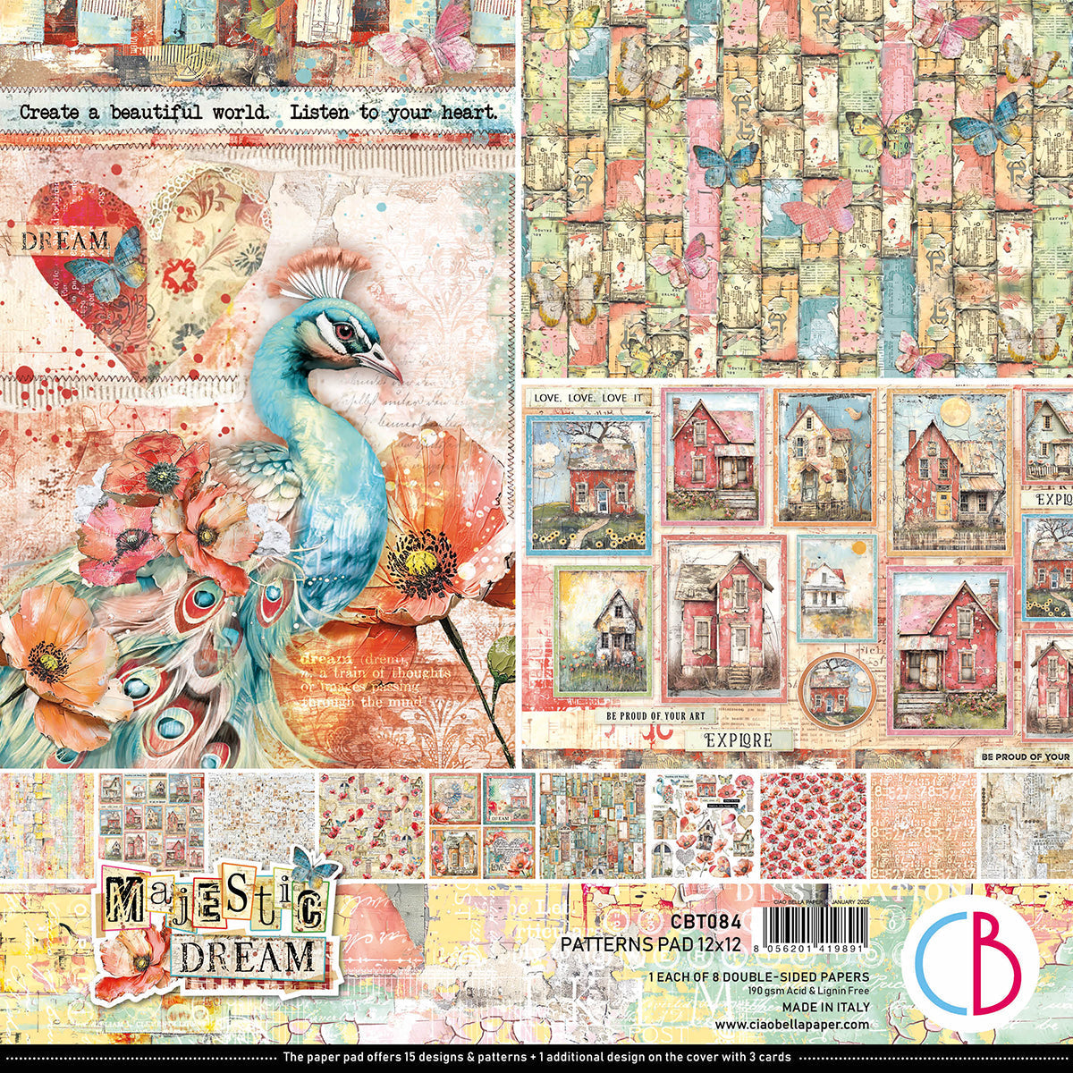 Majestic Dream Patterns Pad 12"x12" 8/Pkg