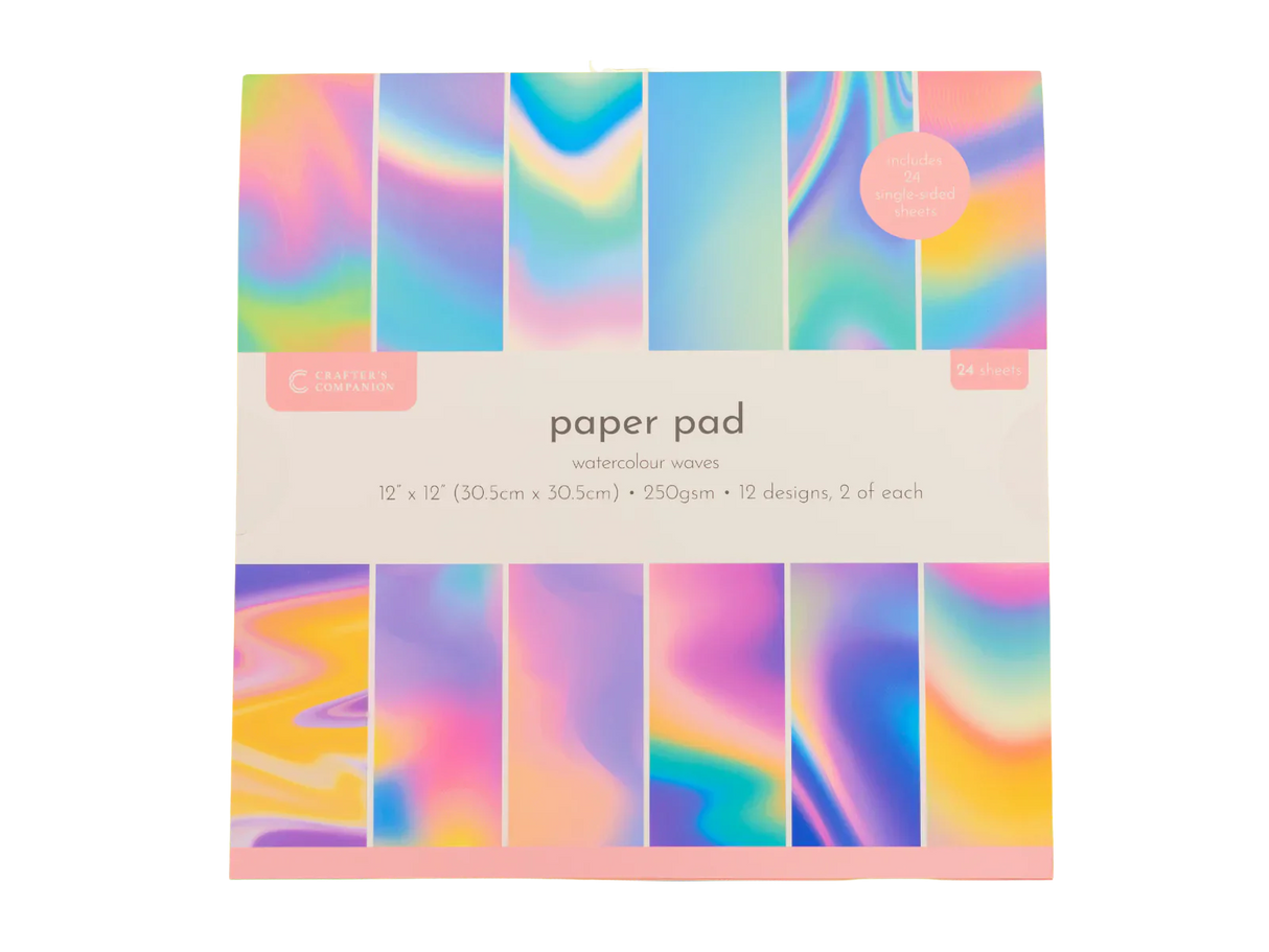 Crafter’s Companion 12”x12” Paper Pad - Watercolour Waves
