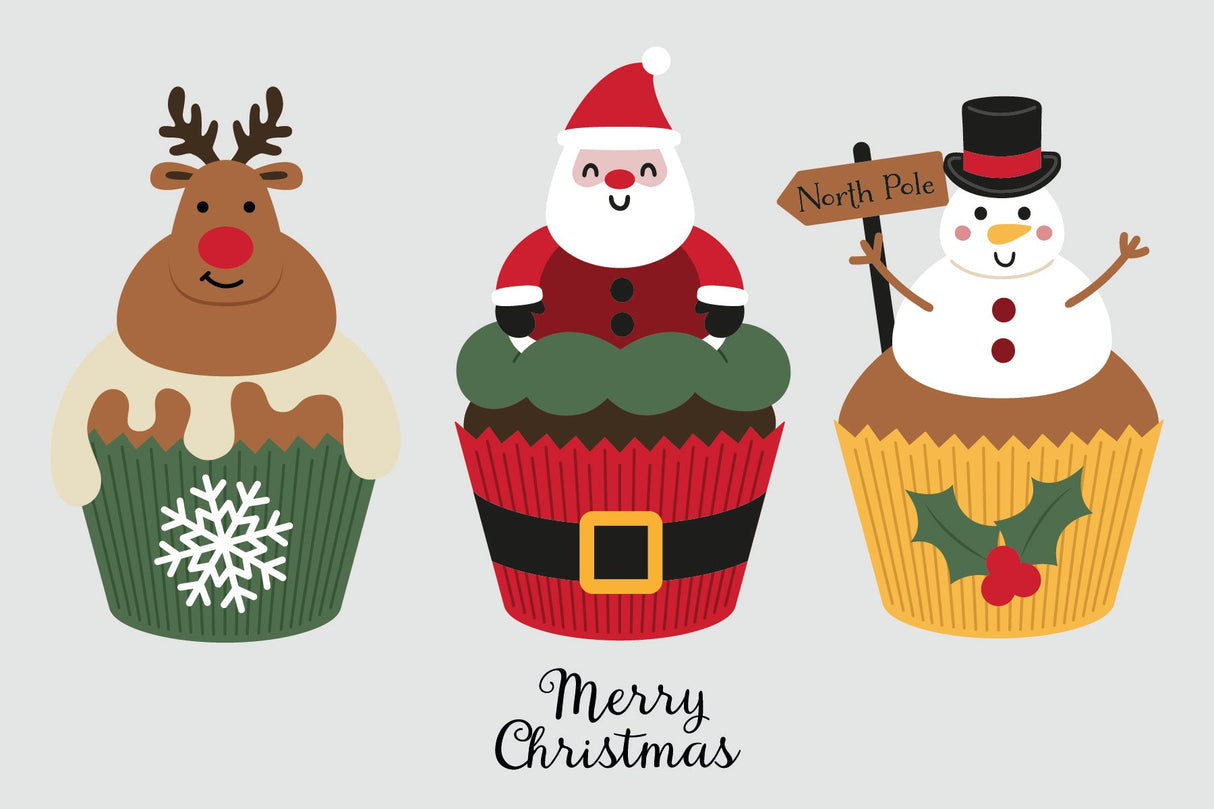Crafter's Companion Stencil & Die Set - Christmas Cupcakes