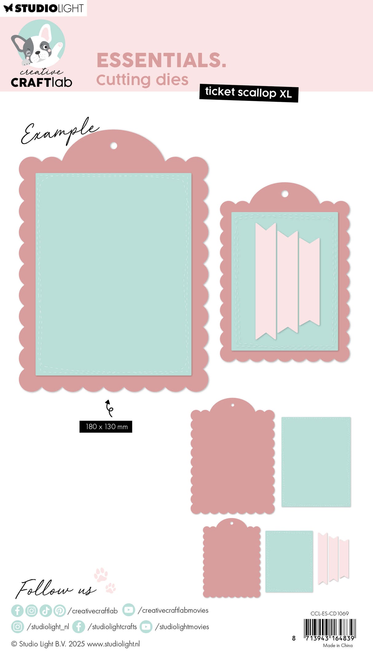 CCL Cutting Die Ticket Scallop XL Essentials