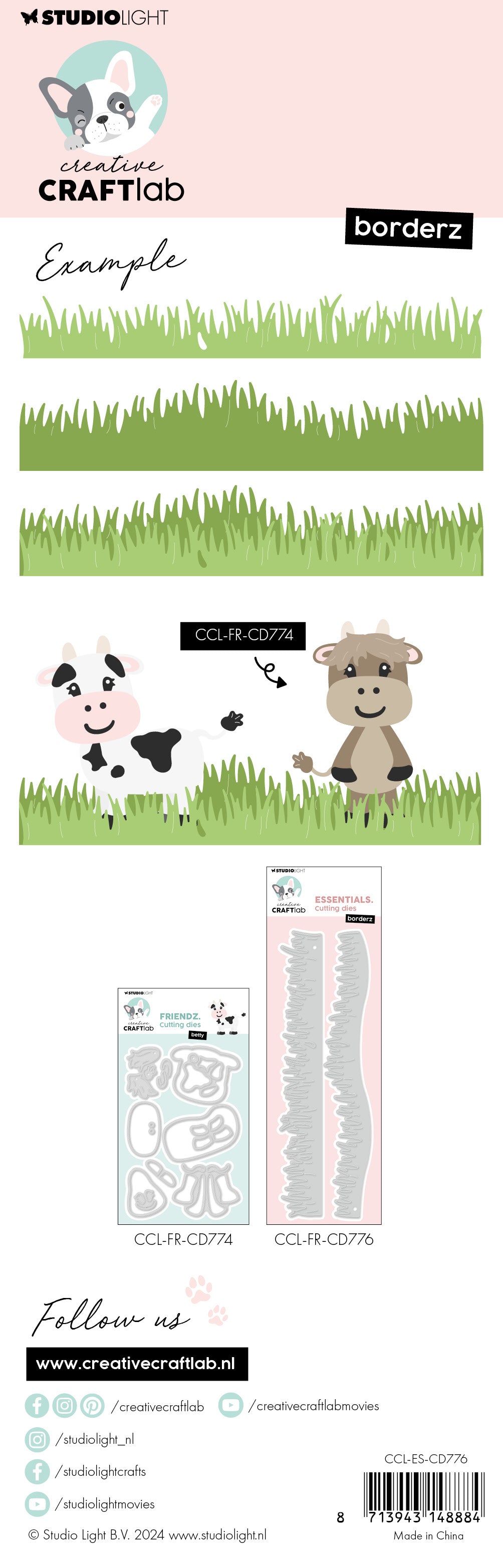 CCL Cutting Die Borderz Grass Essentials 2 PC showcasing grass-style borders for crafting projects.