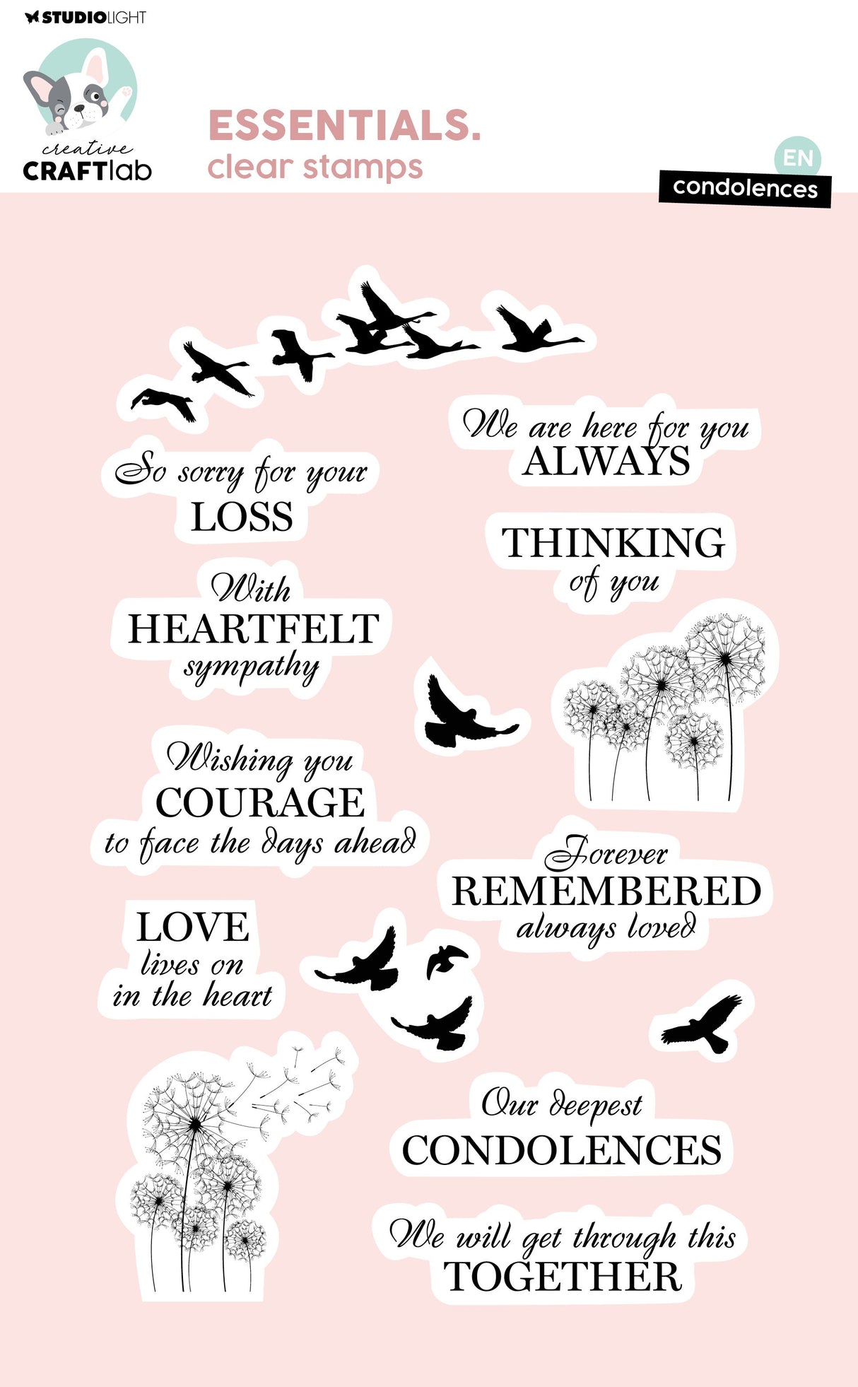 CCL Clear Stamp Condolences Essentials 15 PC