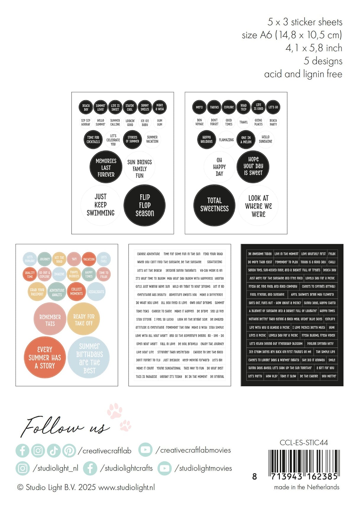 CCL Stickers Let Yourself Bloom Essentials 15 Sheets