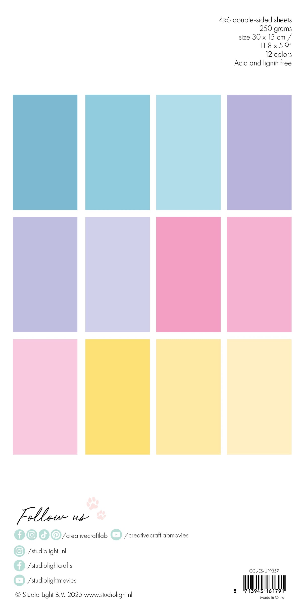CCL Unicolor Paper Pad Sweet As Candy Essentials 24 Sheets