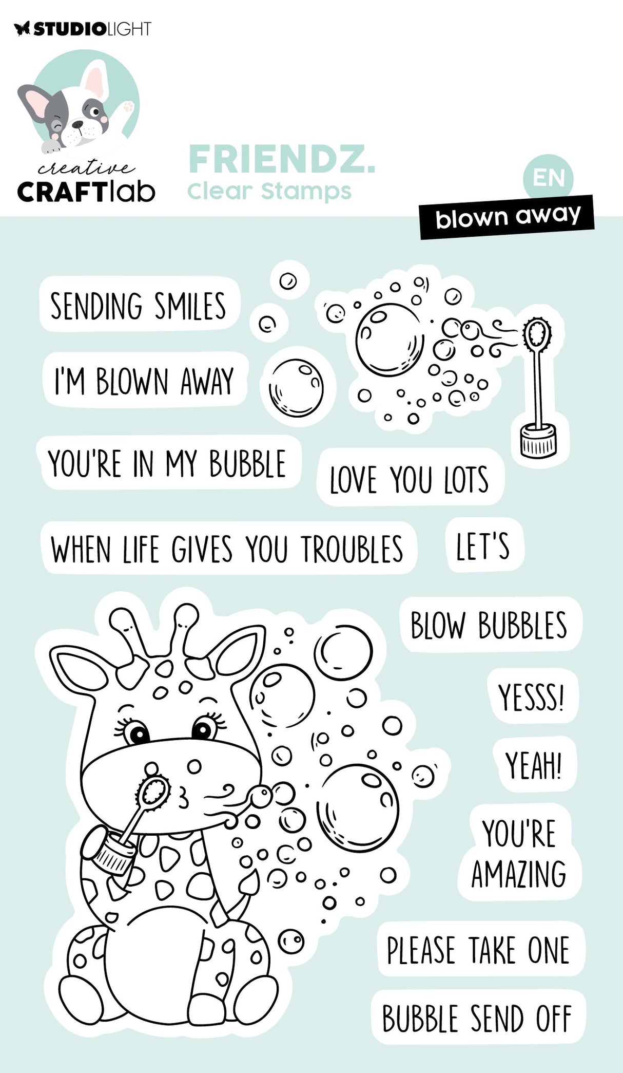 CCL Clear Stamp Blown Away Friendz 17 Pieces