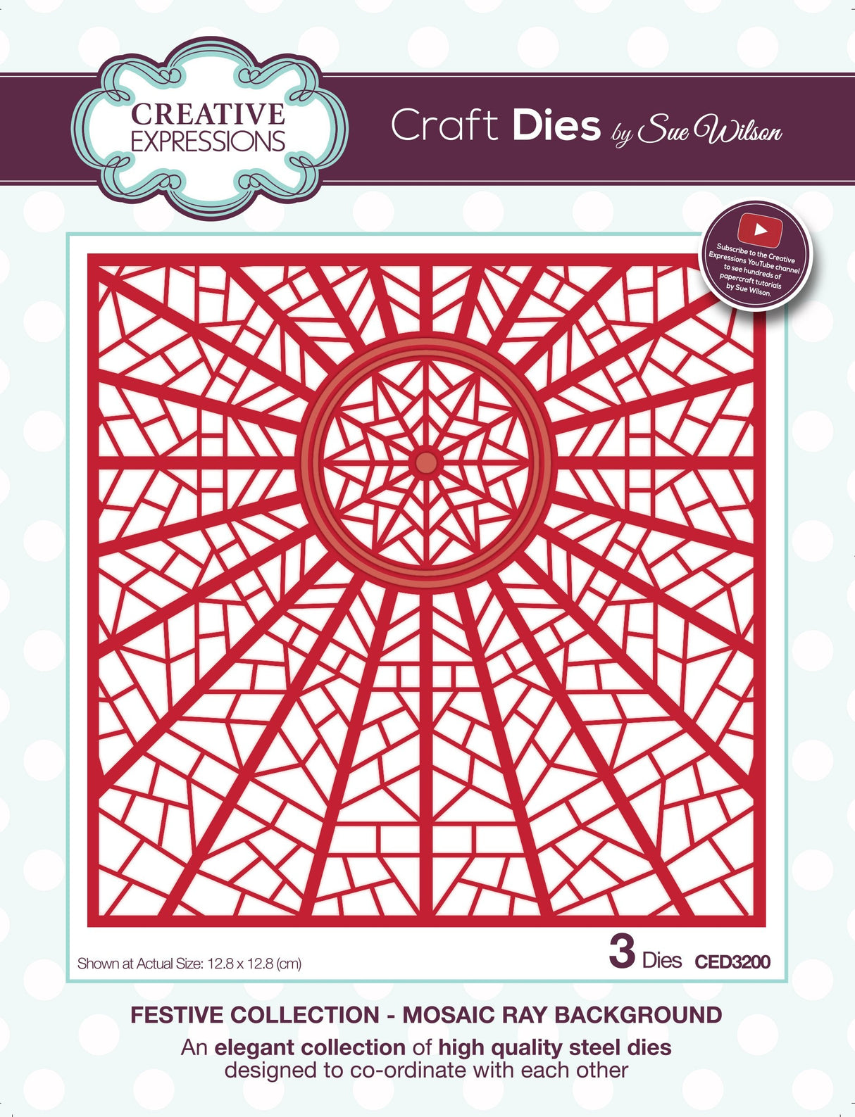 Dies by Sue Wilson Festive Mosaic Ray Background