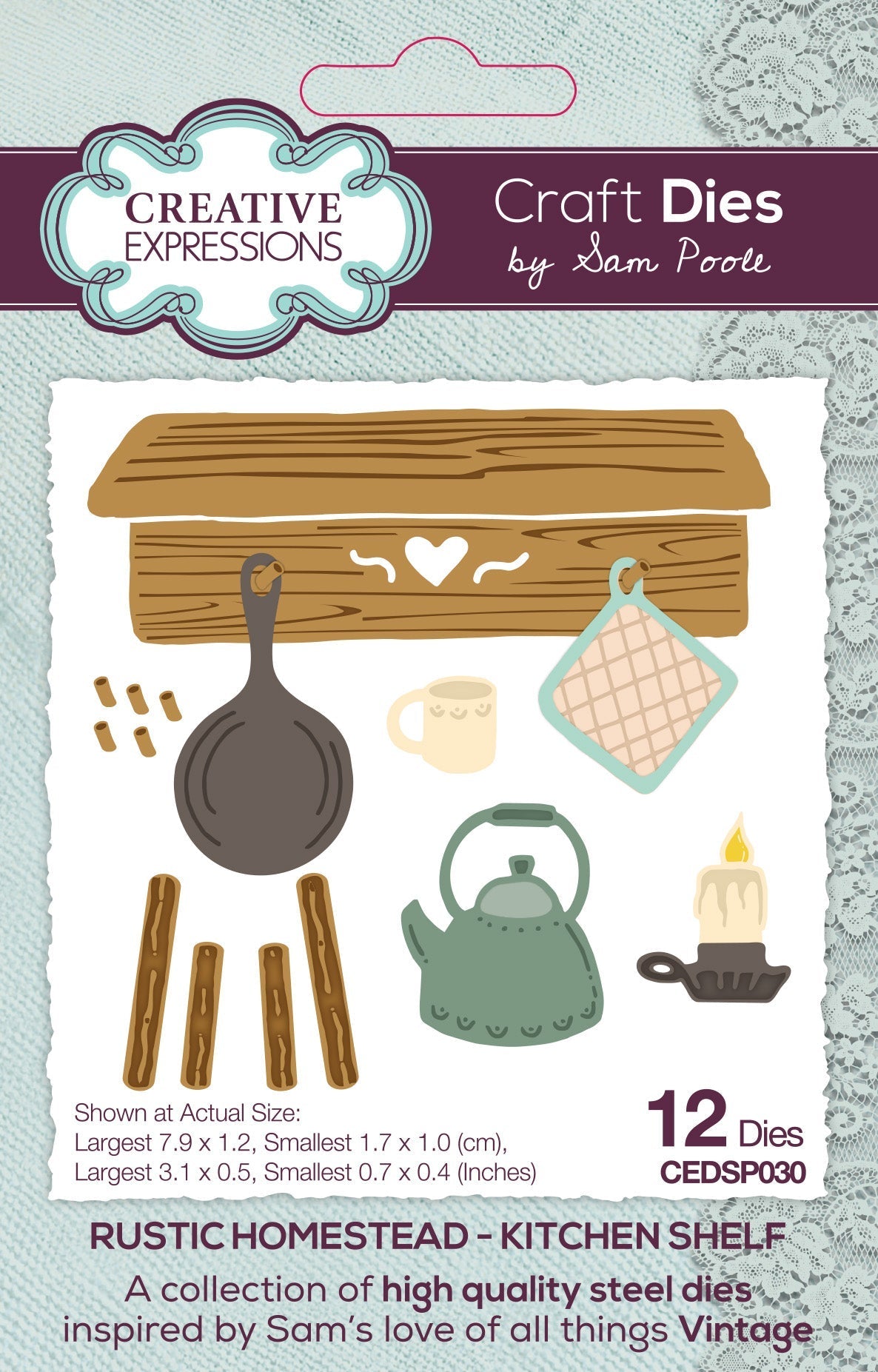 Creative Expressions Sam Poole Rustic Homestead Kitchen Shelf Craft Die
