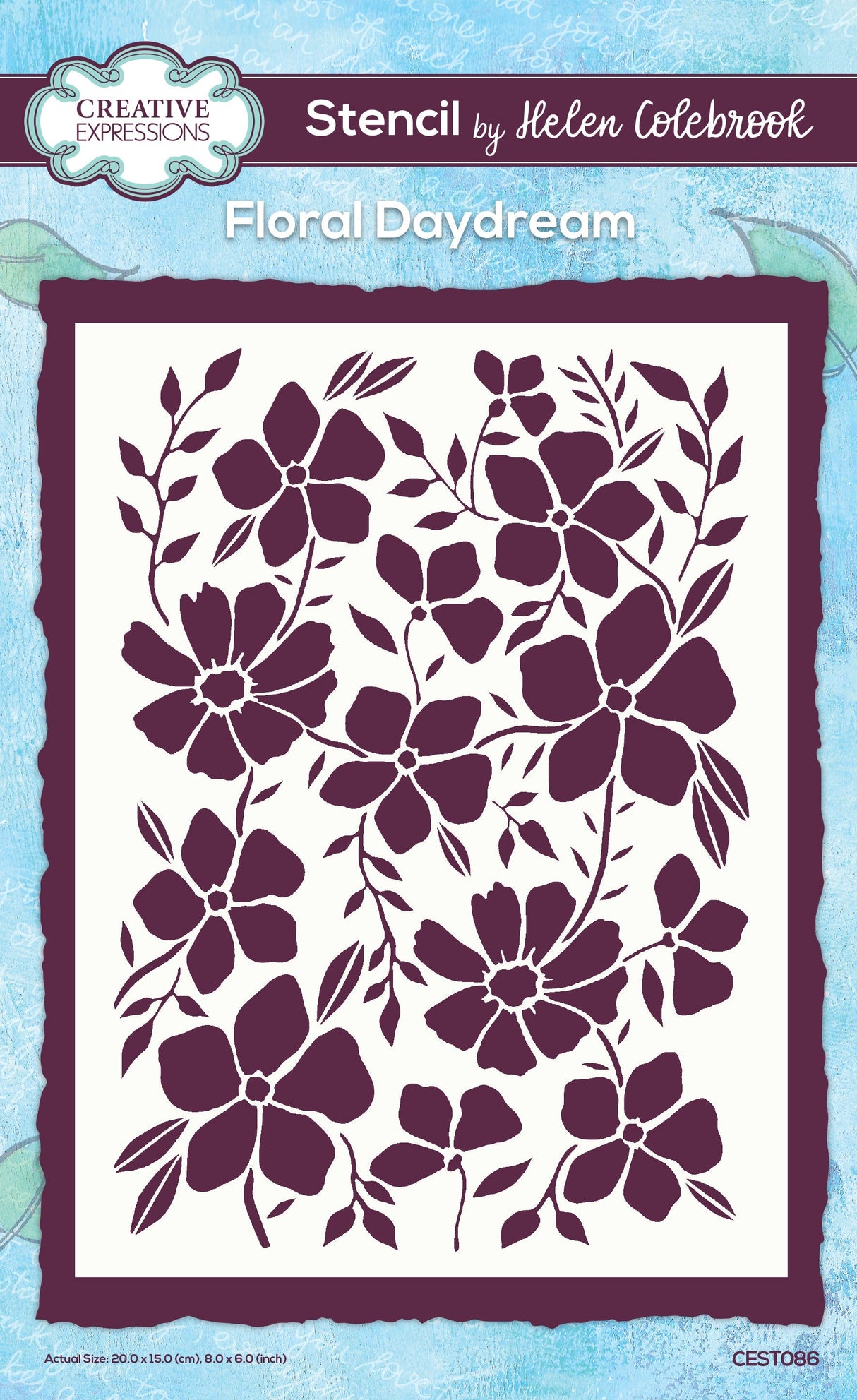 Creative Expressions Helen Colebrook Floral Daydream 7 in x 5 in Stencil