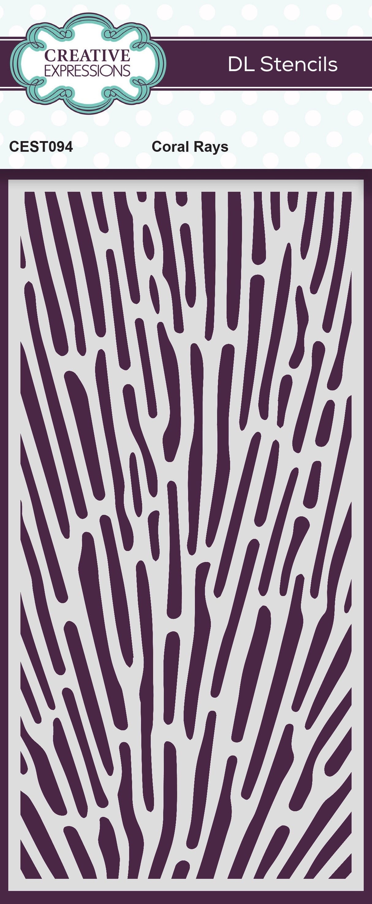 Creative Expressions Coral Rays DL Stencil 4 in x 8 in (10.0 x 20.3 cm)