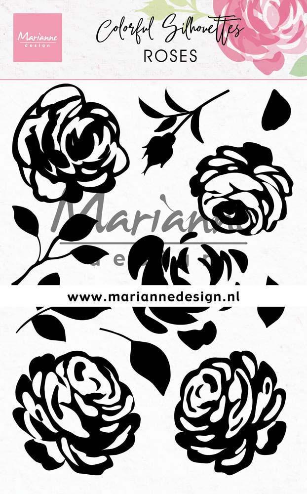 Colorful Silhouette - Roses Clear Stamps
