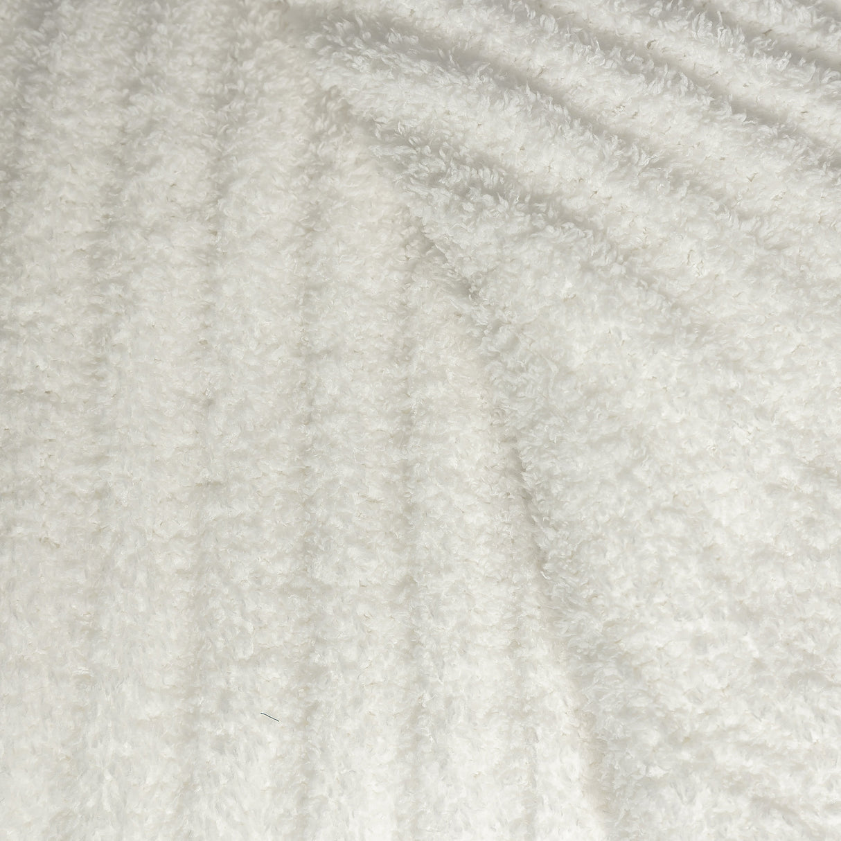 White Ribbed Extended Throw