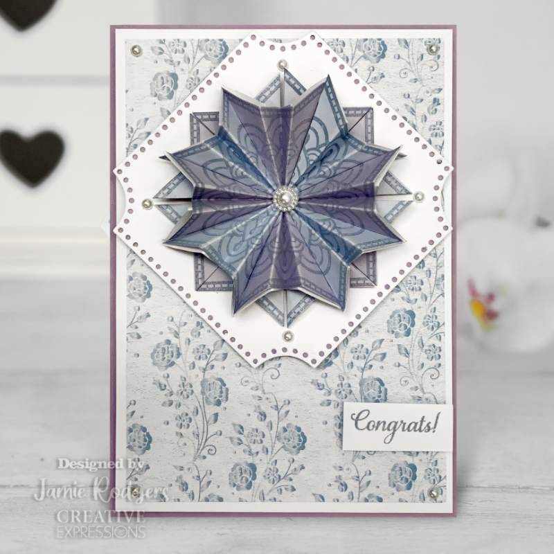 Creative Expressions Jamie Rodgers Squares Tea Bag Folding 6 in x 8 in Stamp Set