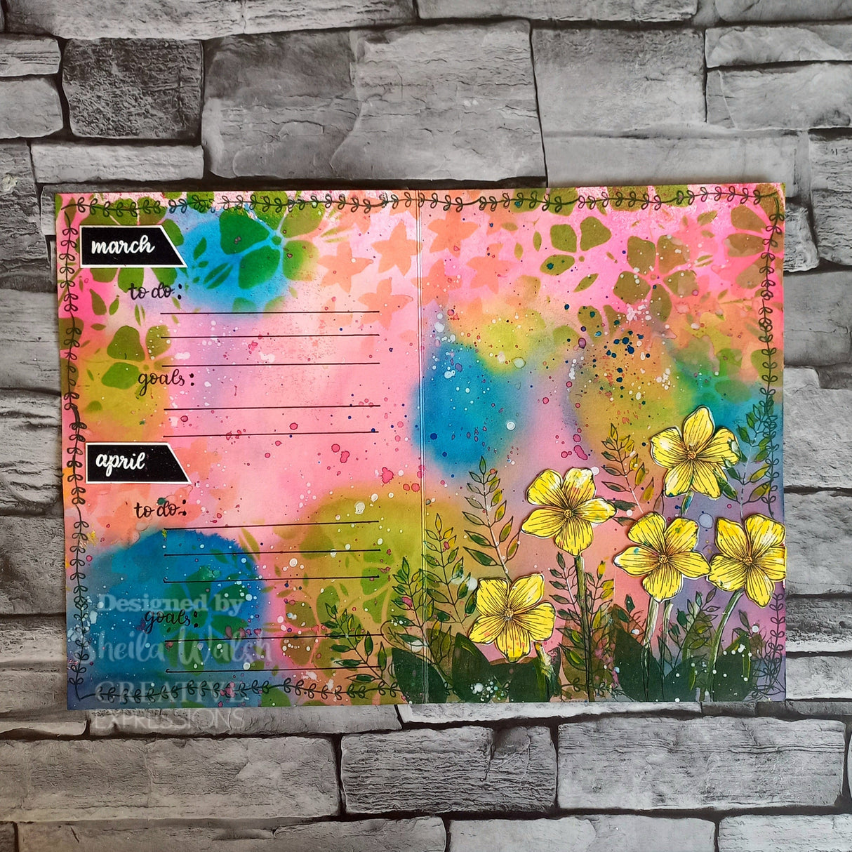 Creative Expressions Helen Colebrook Floral Daydream 7 in x 5 in Stencil