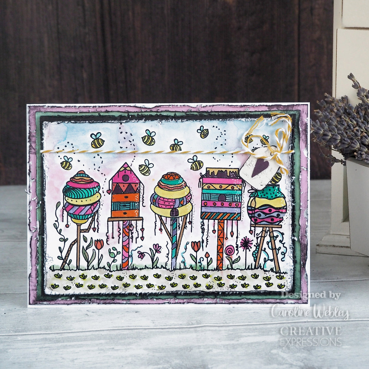 Creative Expressions Bonnita Moaby Beehive Drive 5.9 in x 4 in Rubber Stamp