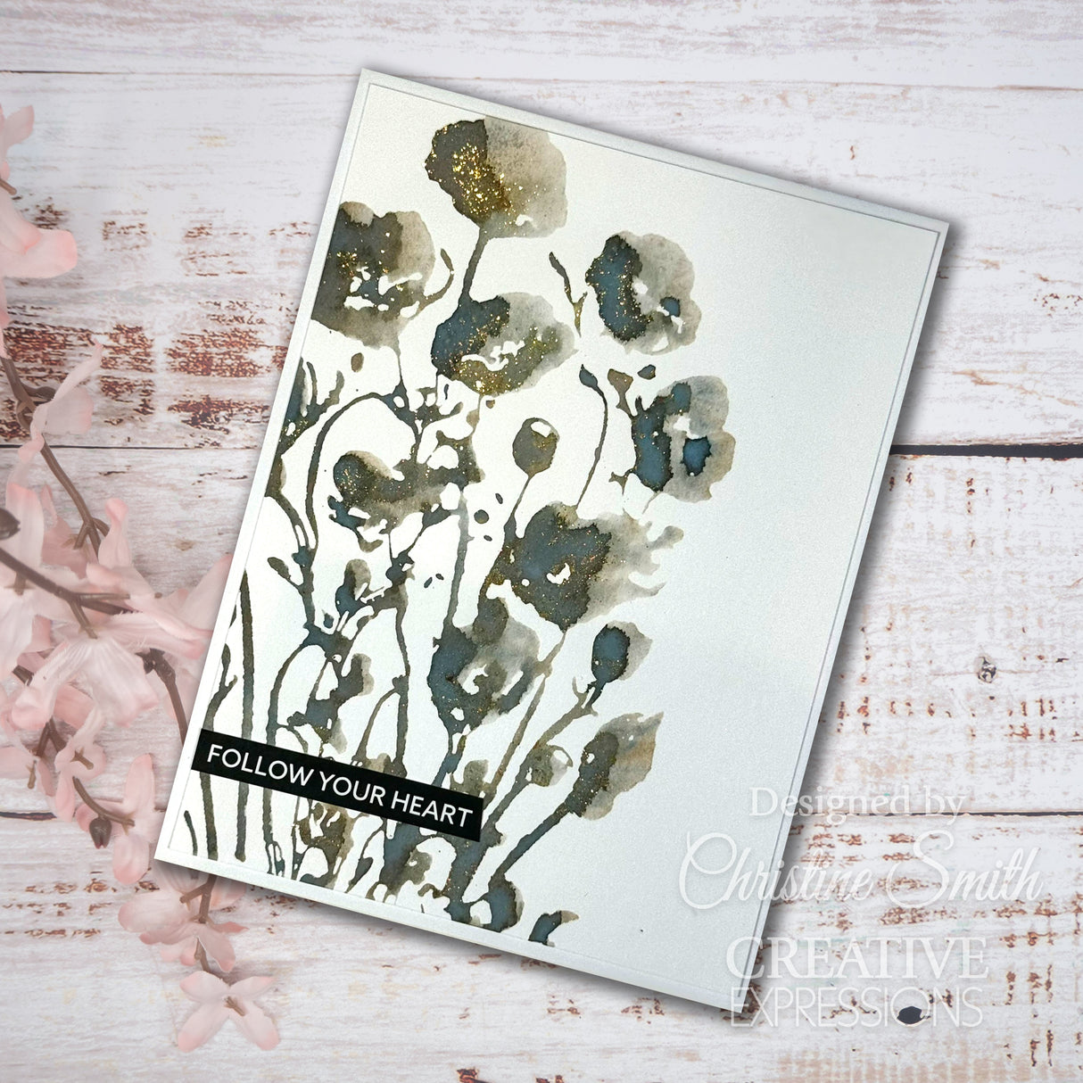 Creative Expressions Poppy Patch 4 in x 6 in Pre Cut Rubber Stamp