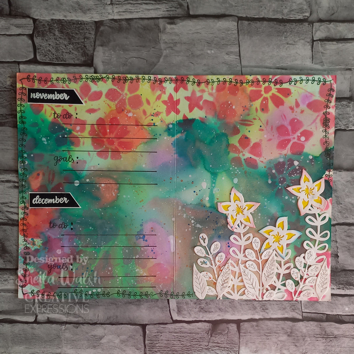 Creative Expressions Helen Colebrook Floral Daydream 7 in x 5 in Stencil