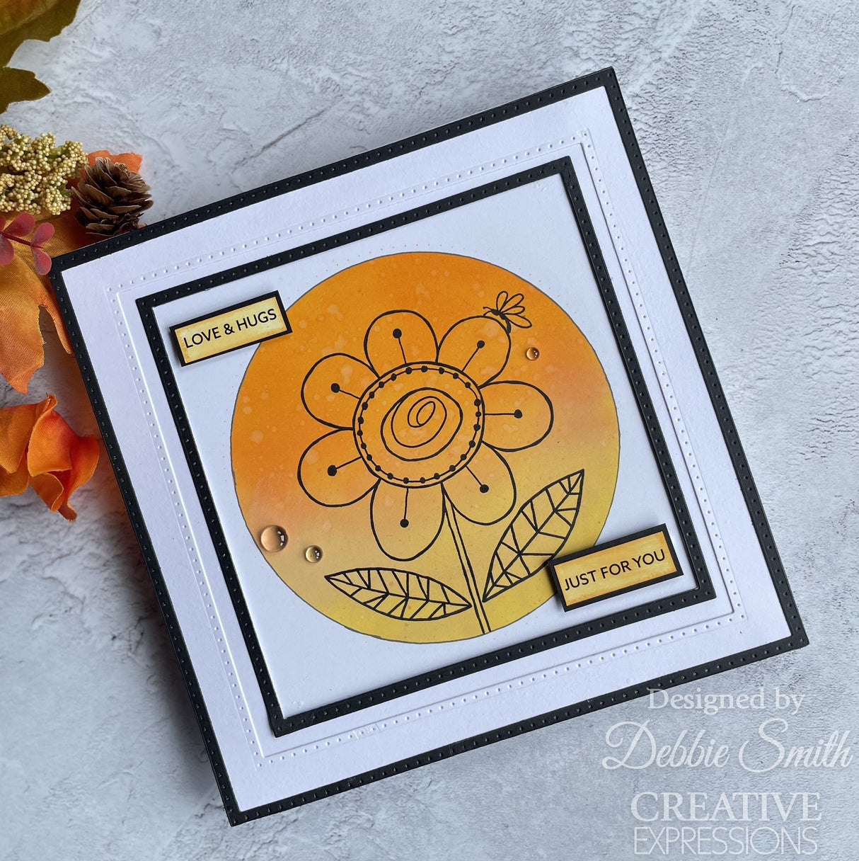 Woodware Clear Singles Petal Doodles Pretty Place 4 in x 6 in Stamp Set