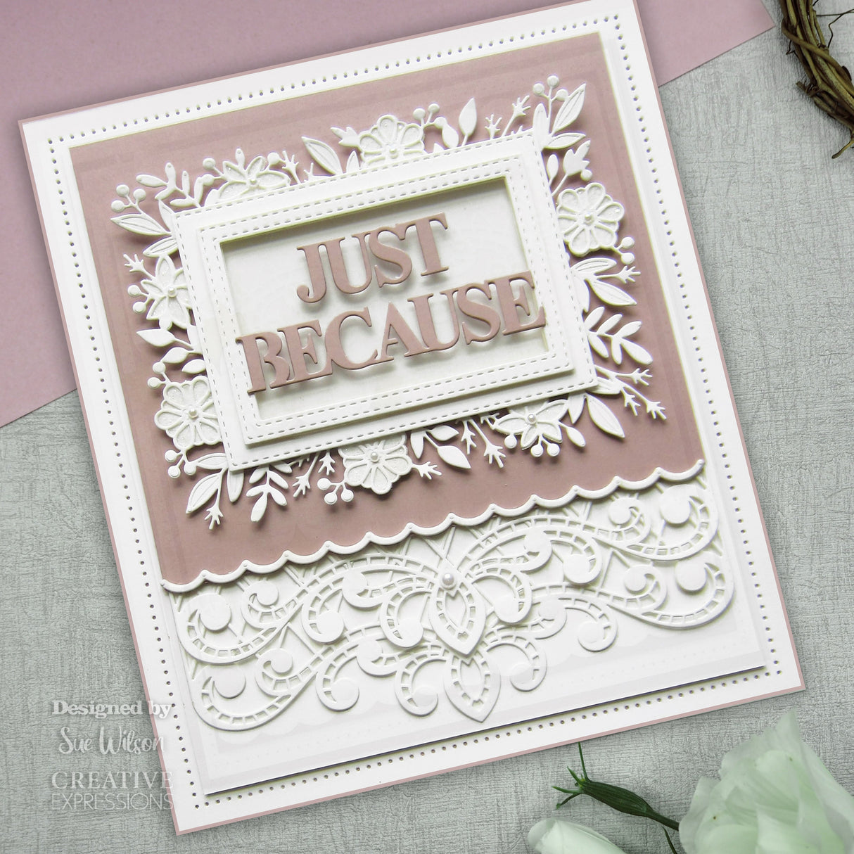 Creative Expressions Sue Wilson Block Sentiments Just Because Craft Die