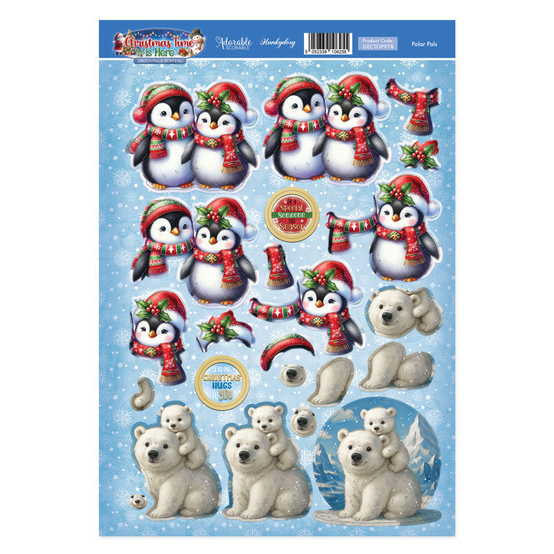 Polar Bears Decoupage Topper Sheet