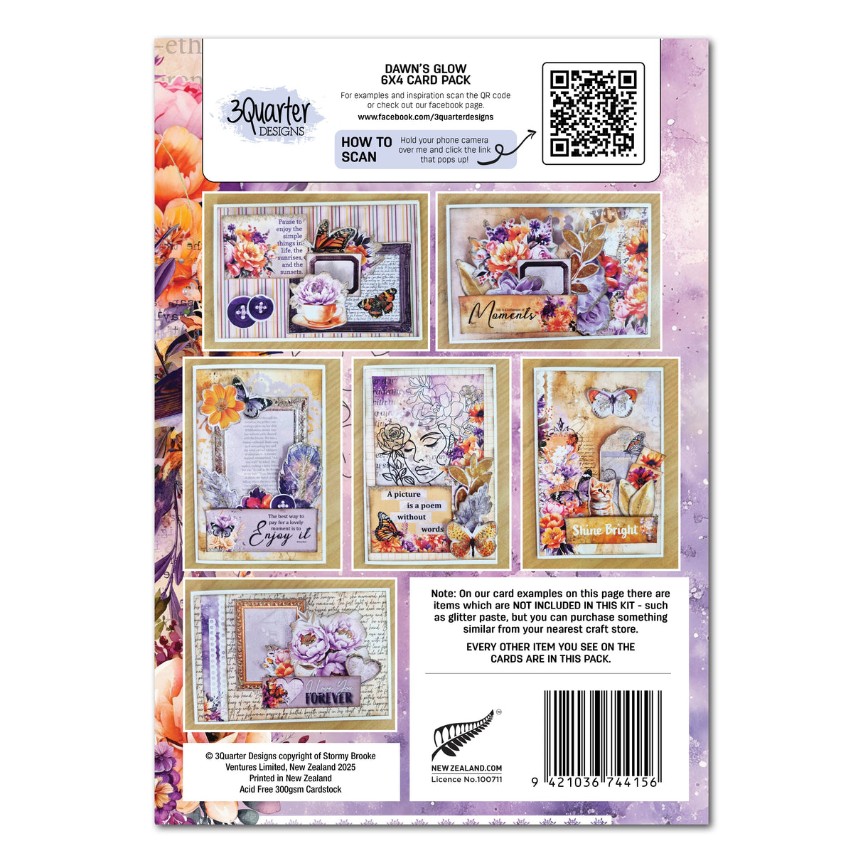3Quarter Designs Dawns Glow 6x4 Card Pack