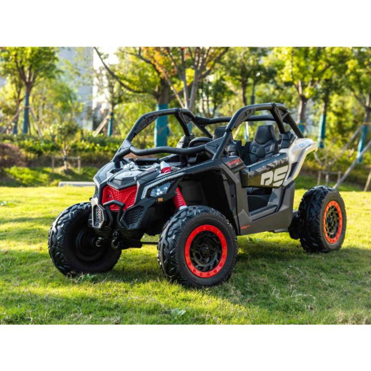 2x24V Can-Am Maverick RS Performance Edition 4x4 2-Seater Ride-On UTV W/ Rubber Wheels, Double Battery Pack, Music Player & RC