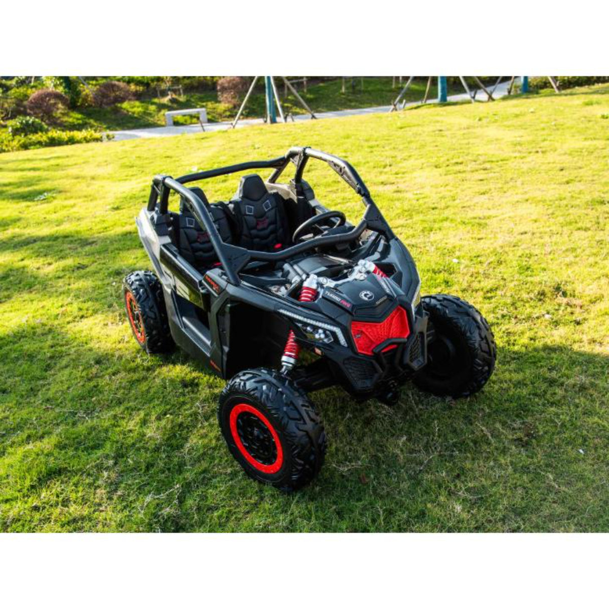 2x24V Can-Am Maverick RS Performance Edition 4x4 2-Seater Ride-On UTV W/ Rubber Wheels, Double Battery Pack, Music Player & RC