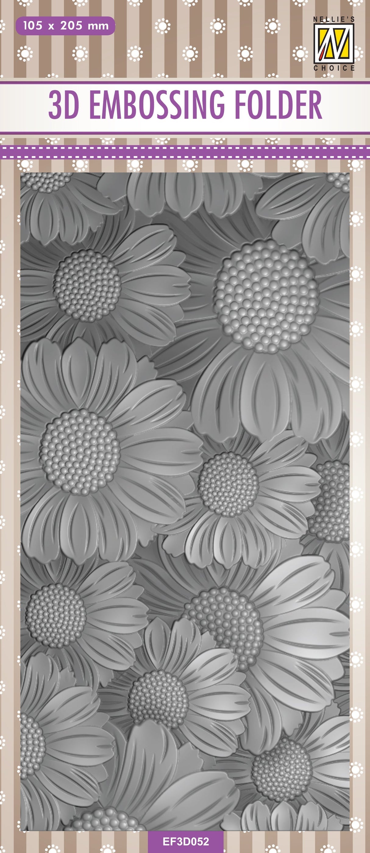 Nellie's Choice 3D Embossing Folder Slimline - Marigolds