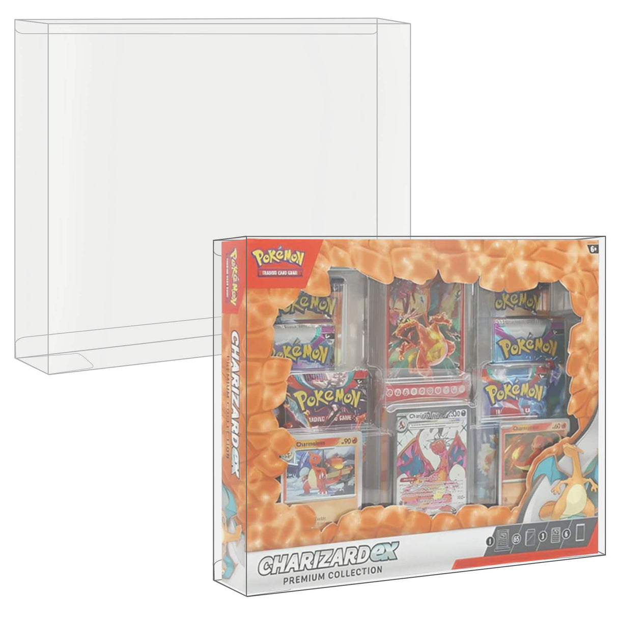 Pokemon Collection Box Protector – Charizard EX Fit (5 Pack)