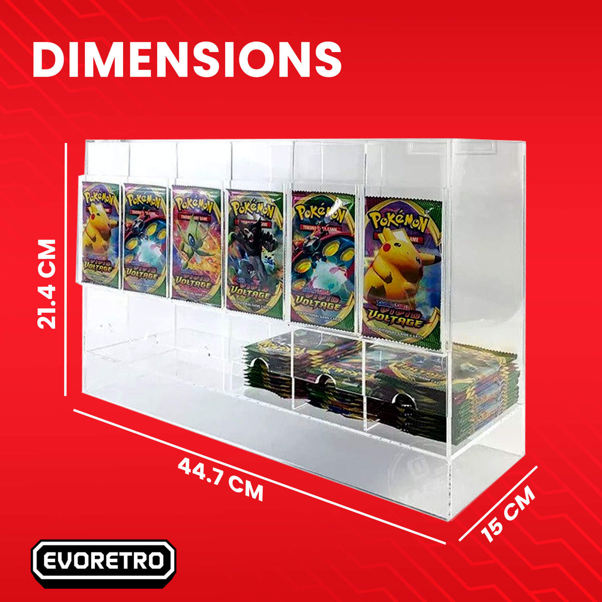 Acrylic Display Stand for Booster DispenserPacks – Retail Counter Unit with Top Shelf