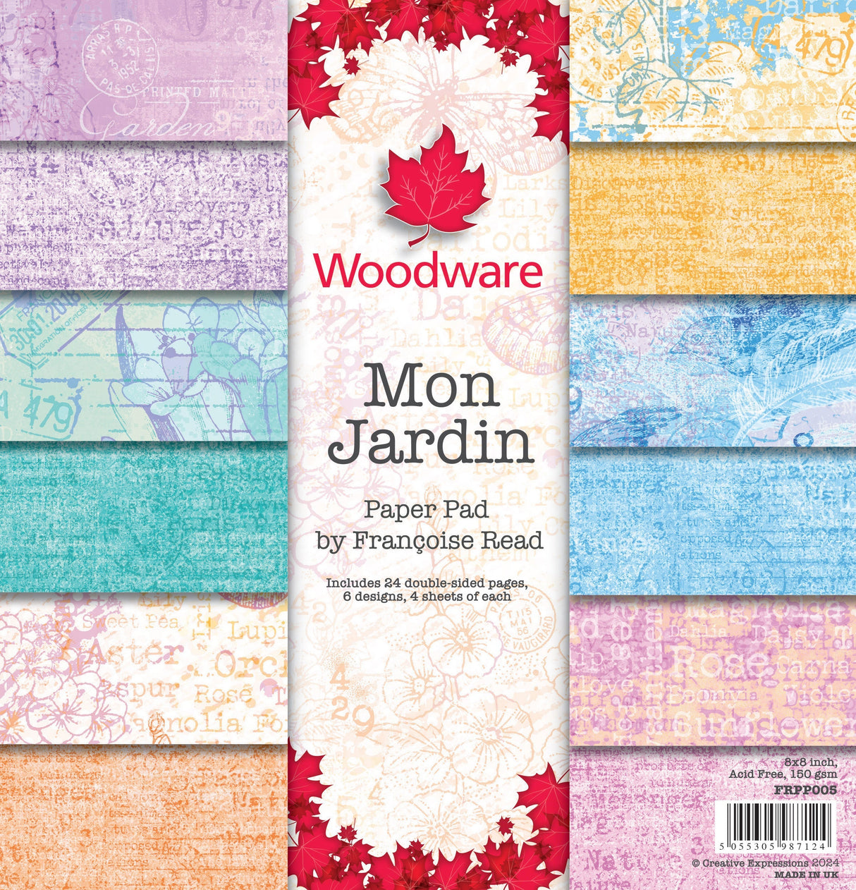 Woodware Francoise Read Mon Jardin 8 in x 8 in Paper Pad