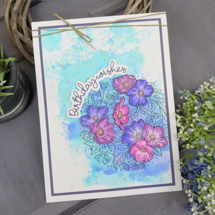 For the Love of Stamps - A Circle of Anemones