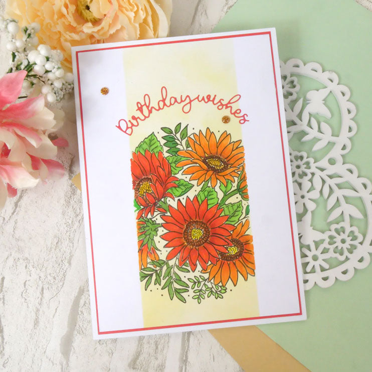 For the Love of Stamps - A Circle of Sunflowers