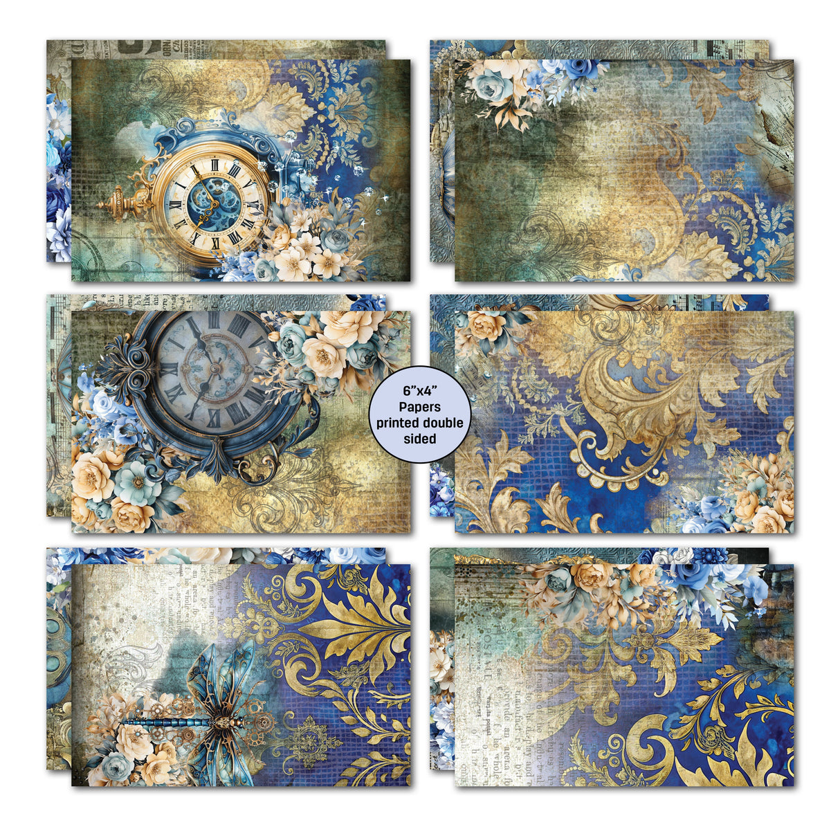3Quarter Designs Grunged Baroque 6x4 Card Pack