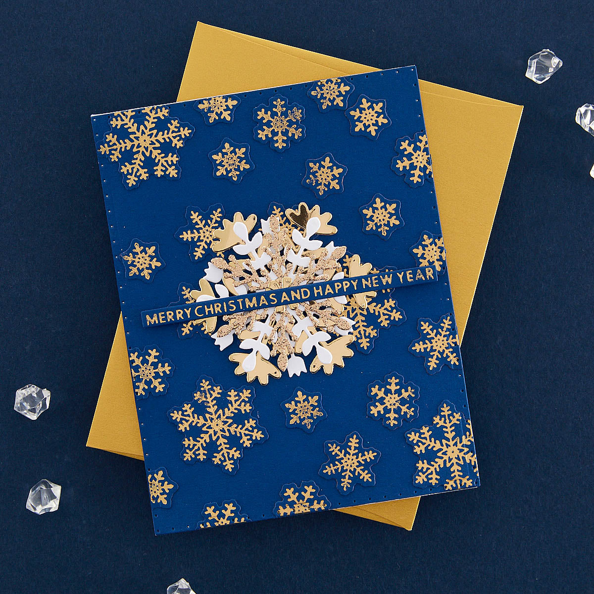 Glimmering Snowflakes Hot Foil Plate & Die Set from the Bibi's Snowflakes Collection by Bibi Cameron