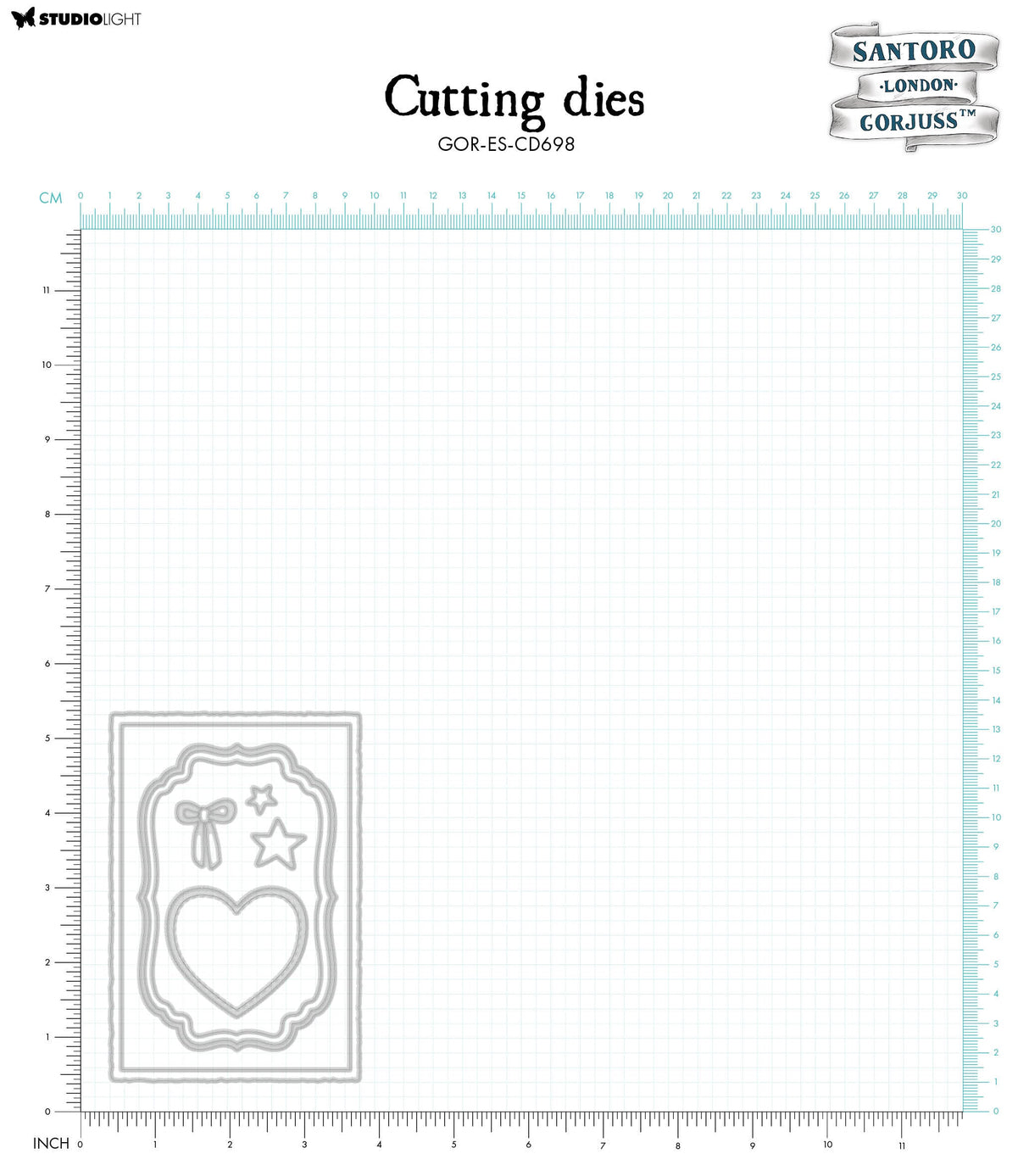 SAN Cutting Dies Frames & Labels Gorjuss Essentials 85x125x2mm 8 PC nr.698
