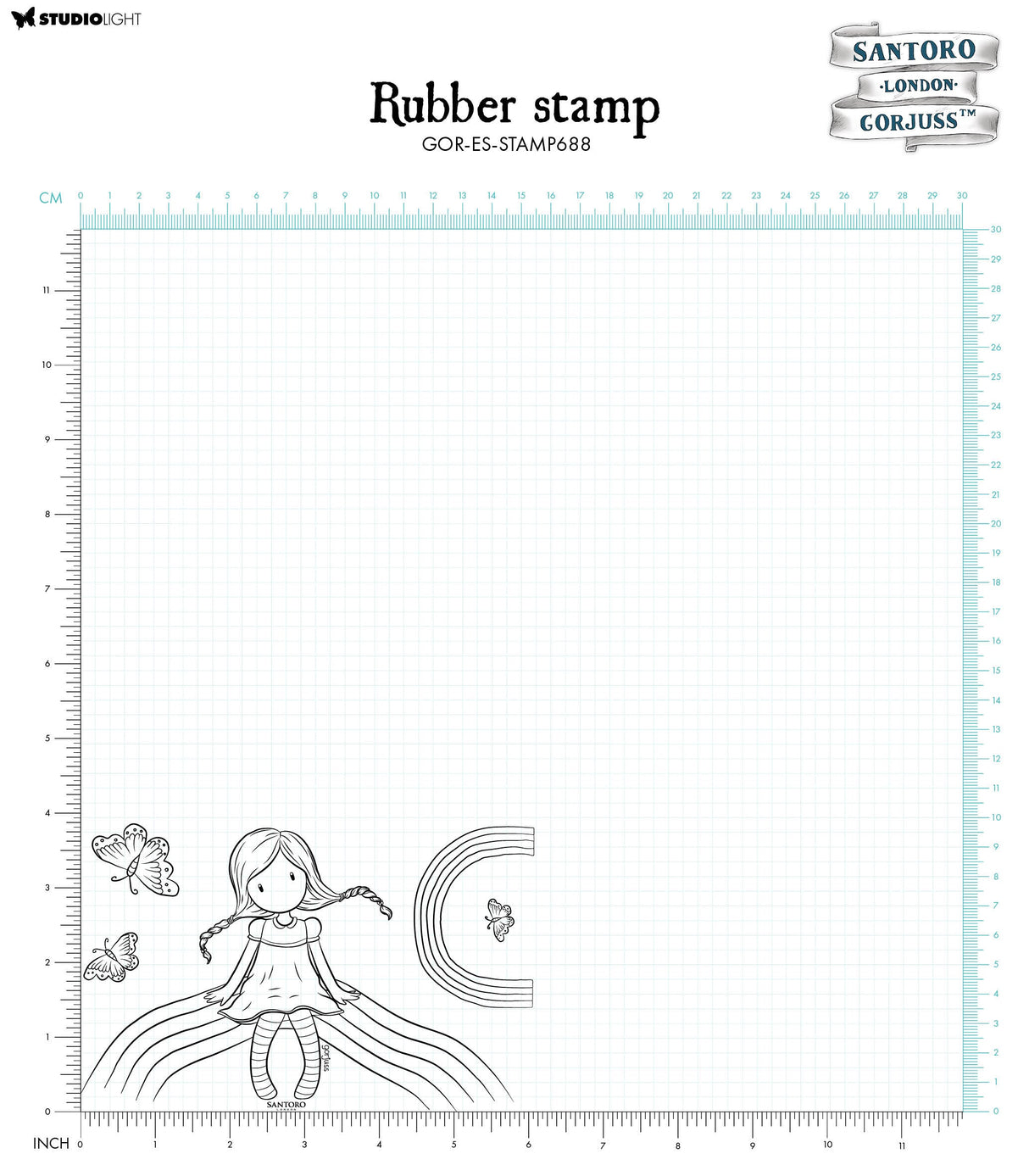 SAN Cling Stamp Rainbow Heaven Gorjuss Essentials 5 PC